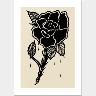 OLD IS COOL BLACK ROSE Posters and Art